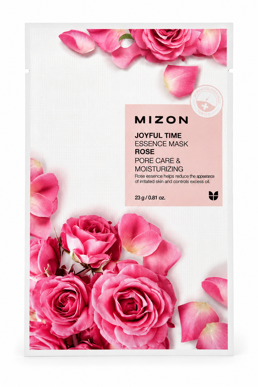Mizon Joyful Time Essence Mask Rose – Masque tissu à la rose – 23/25 g