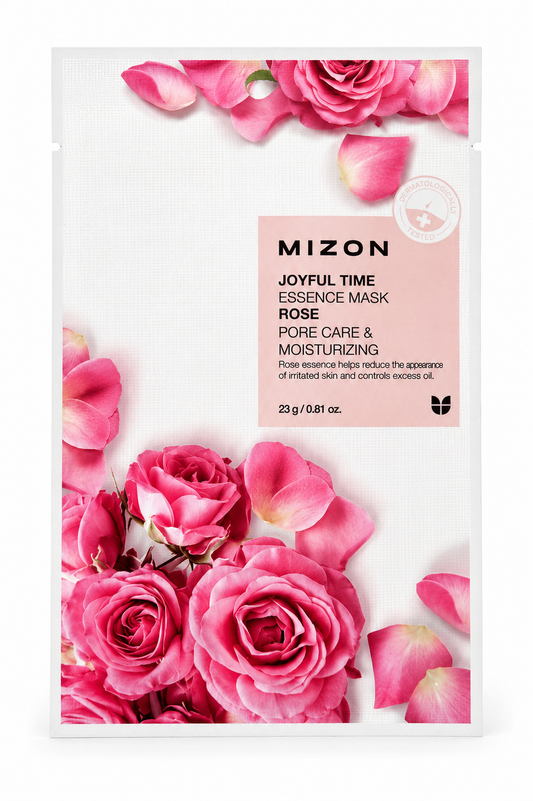 Mizon Joyful Time Essence Mask Rose – Masque tissu à la rose – 23/25 g