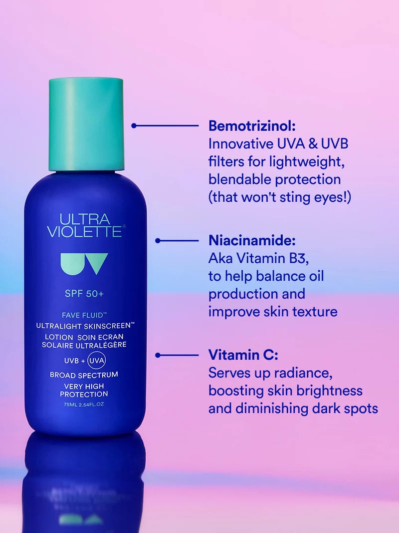Ultra Violette Fave Fluid Ultralight Skinscreen SPF 50+ – 75 ml
