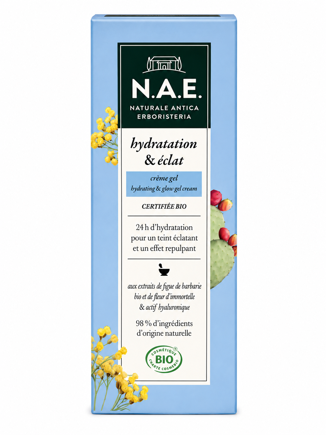 N.A.E. – Crème Gel Hydratation & Éclat Bio – 50 ml