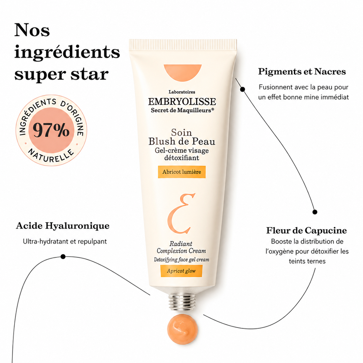 Embryolisse Soin Blush de Peau Abricot Lumière 50 ml