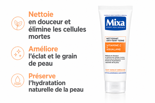 Mixa Nettoyant Anti-Teint Terne Vitamine Cg &amp; Squalane 150 ml