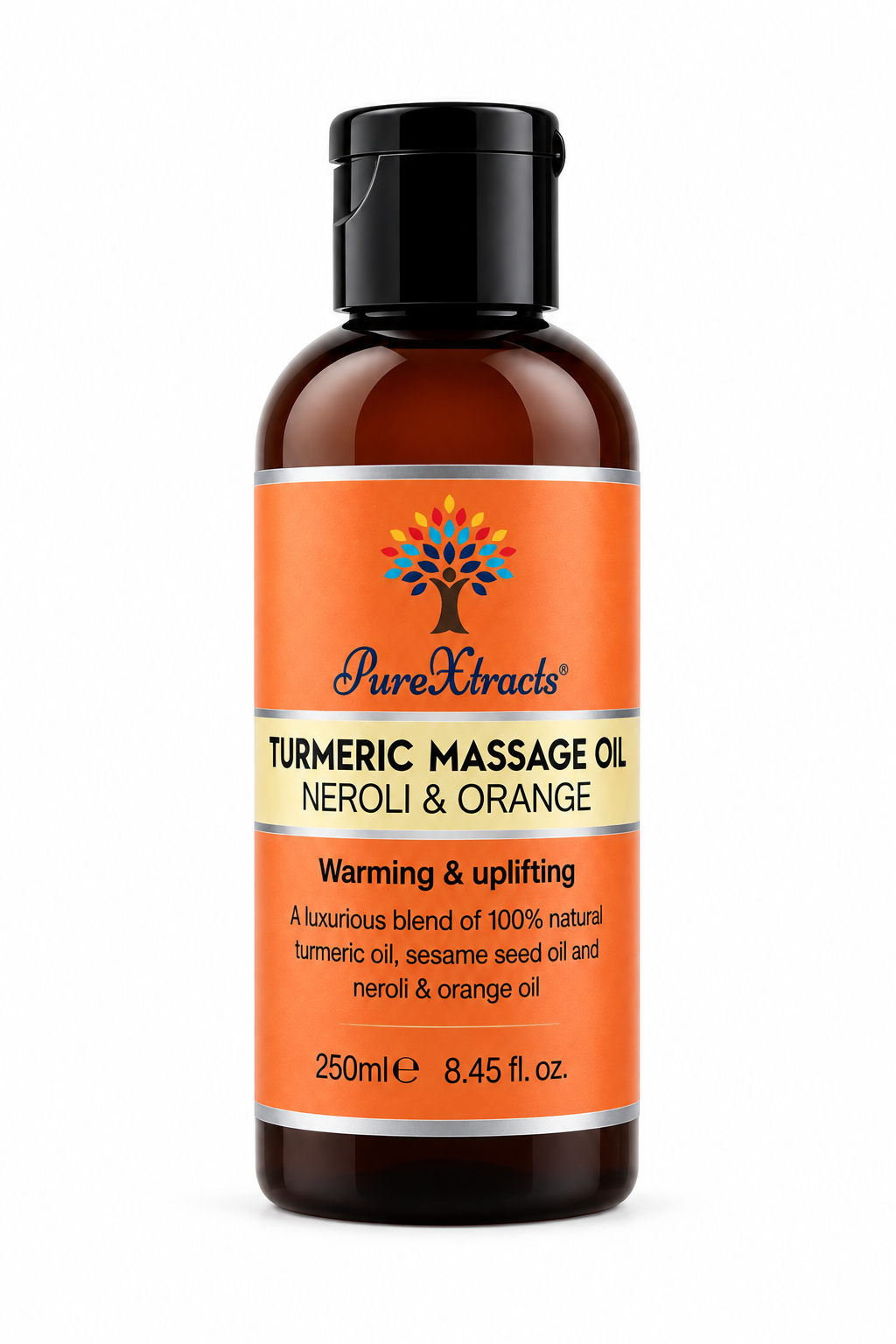 Pure Xtracts Huile de Massage 100% Naturelle Turmeric Massage Oil - Neroli &amp; Orange 250 ml
