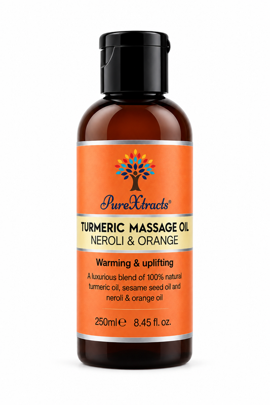 Pure Xtracts Huile de Massage 100% Naturelle Turmeric Massage Oil - Neroli &amp; Orange 250 ml