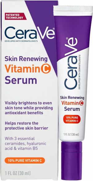 CERAVE  10% Pure Vitamin C Serum with Ceramides for Brighter & Smoother Skin 30ml